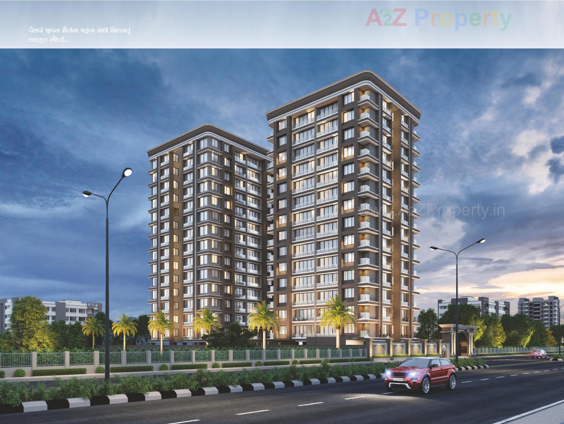 3D Elevation of real estate project Saundarya Sky located at Mo, Surat, Gujarat