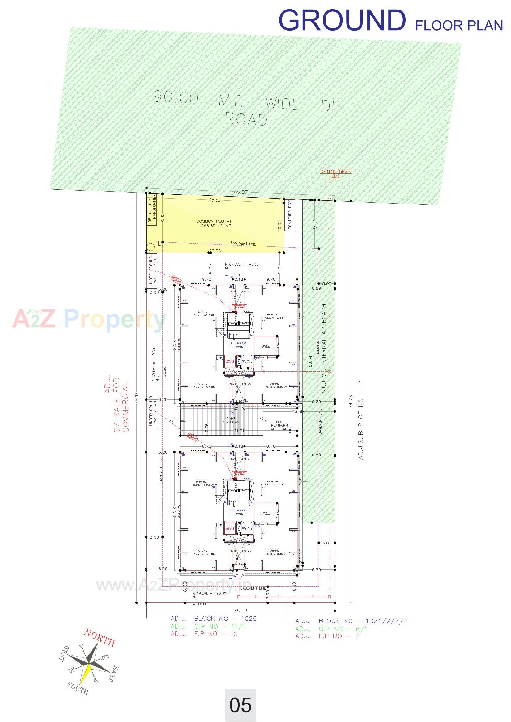 Layout of real estate project Saundarya Twin located at Surat, Surat, Gujarat