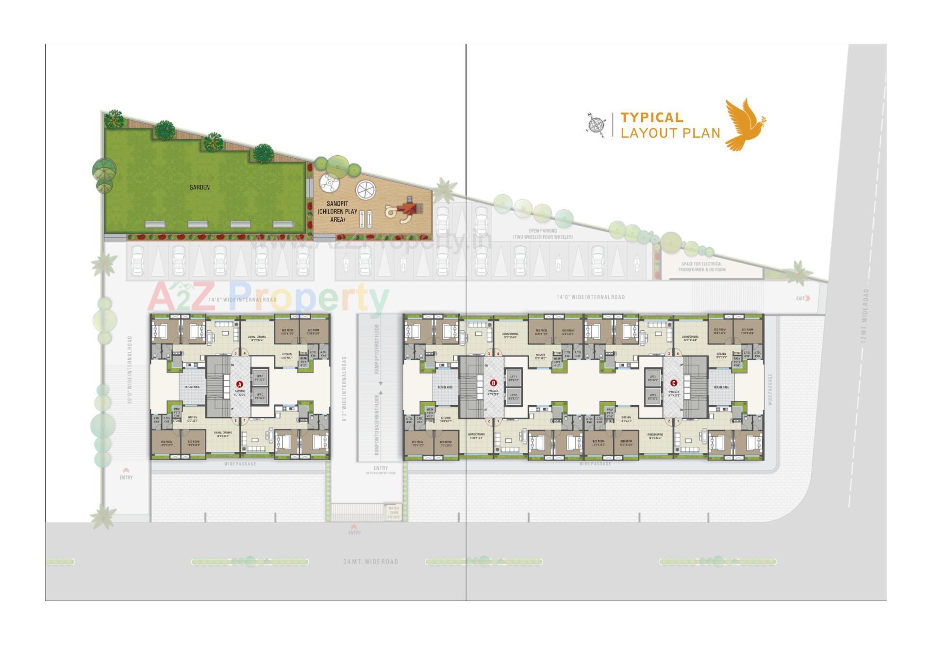 Layout of real estate project Serenity Homes located at Singanpor, Surat, Gujarat