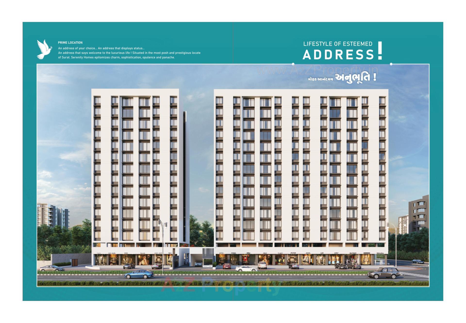 3D Elevation of real estate project Serenity Homes located at Singanpor, Surat, Gujarat