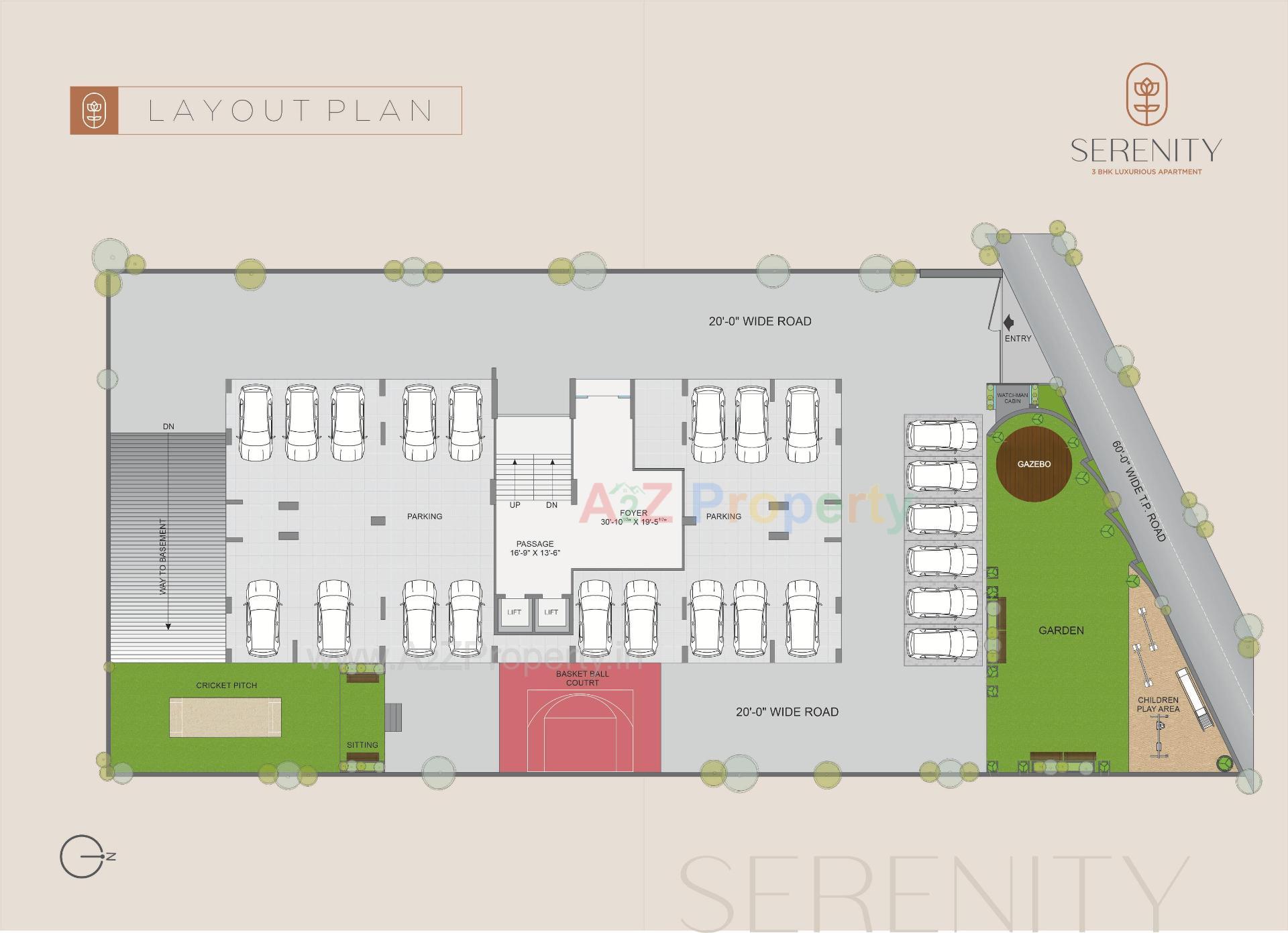 Layout of real estate project Serenity located at Bharthana-vesu, Surat, Gujarat