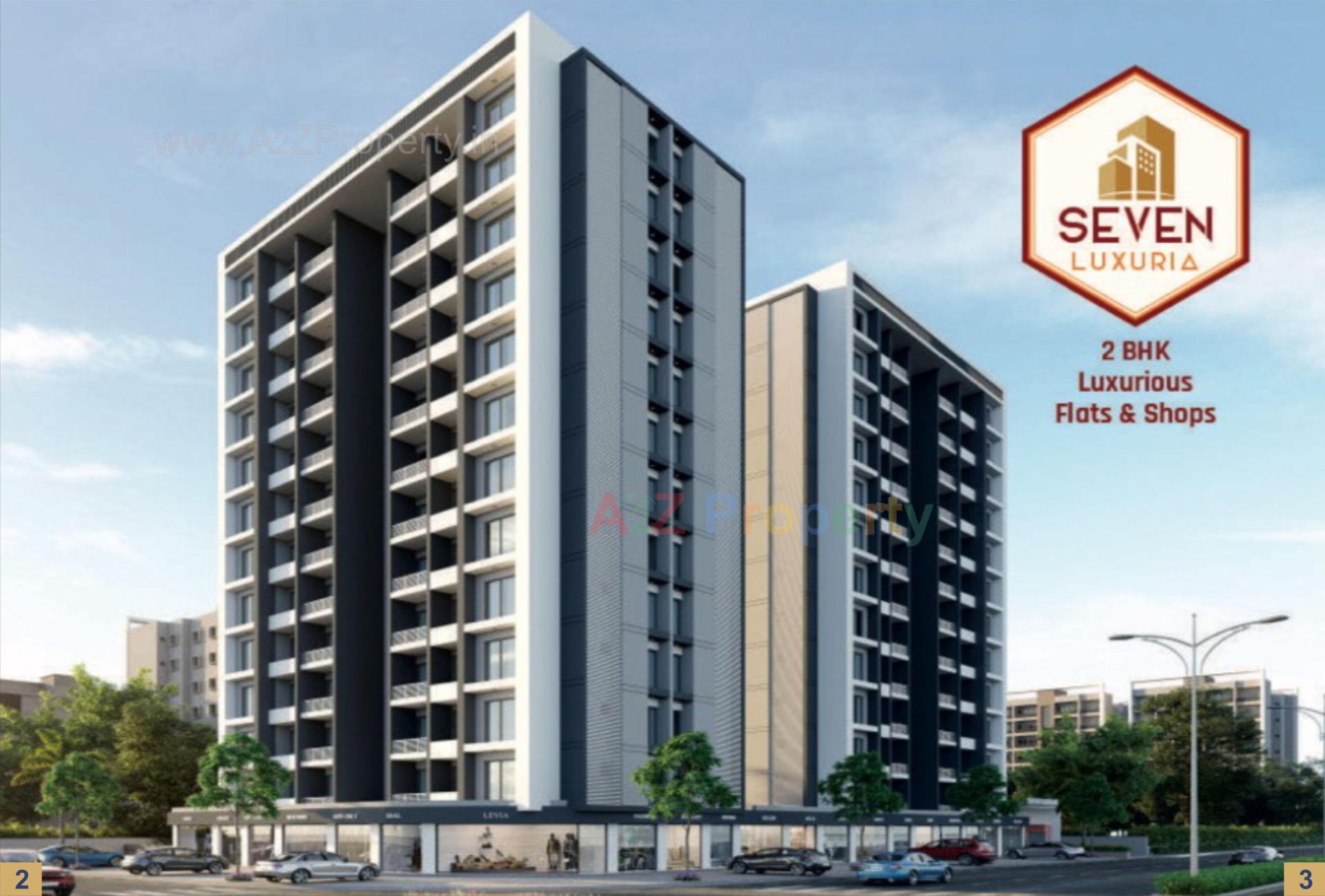 3D Elevation of real estate project Seven Luxuria located at Dindoli, Surat, Gujarat
