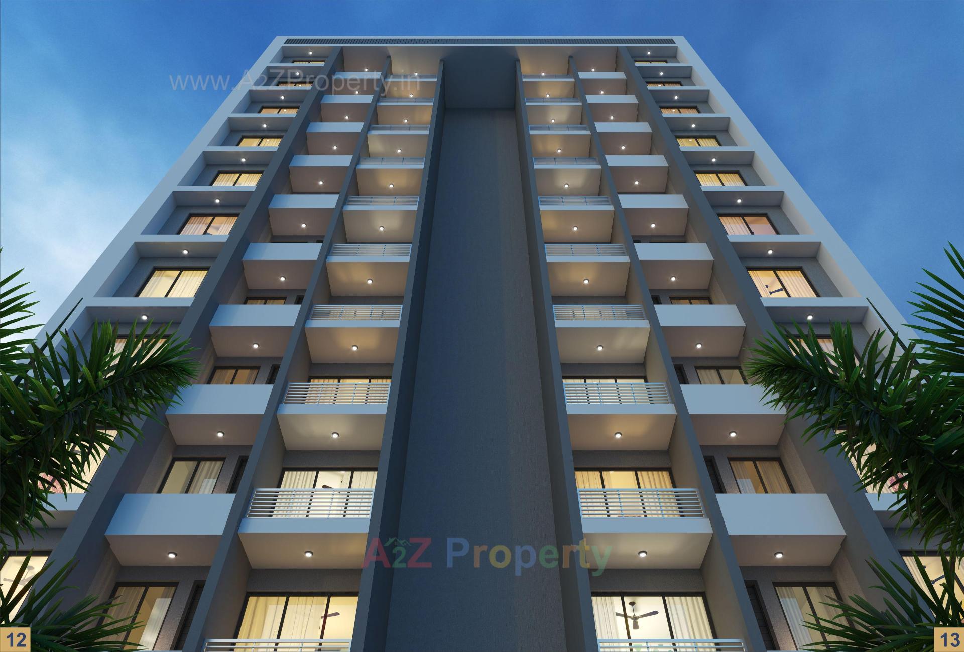 3D Elevation of real estate project Seven Luxuria located at Dindoli, Surat, Gujarat