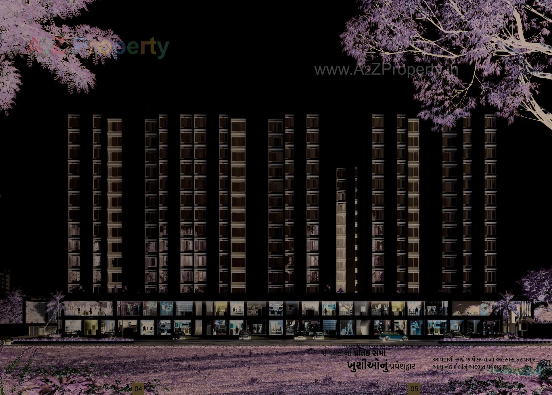 3D Elevation of real estate project Shagun Heights located at Singanpore, Surat, Gujarat