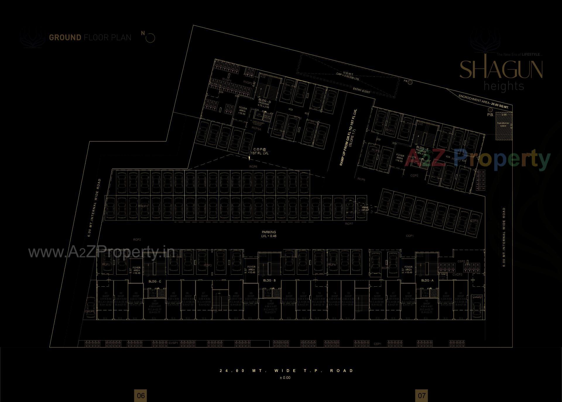 Layout of real estate project Shagun Heights located at Singanpore, Surat, Gujarat