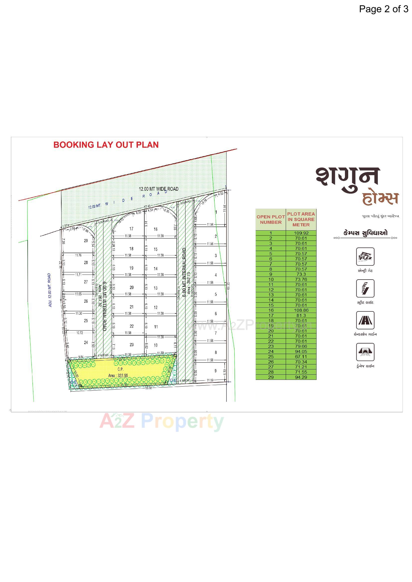 Layout of real estate project Shagun Homes located at Puna, Surat, Gujarat