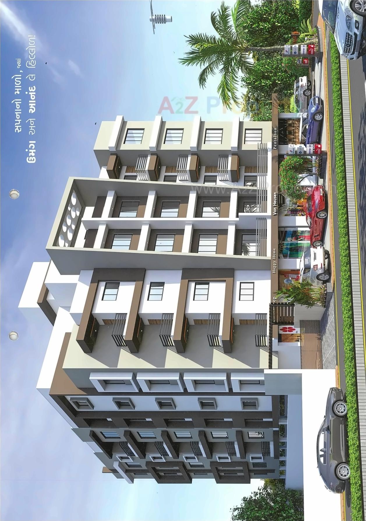 3D Elevation of real estate project Shakti Poojan located at Kosad, Surat, Gujarat