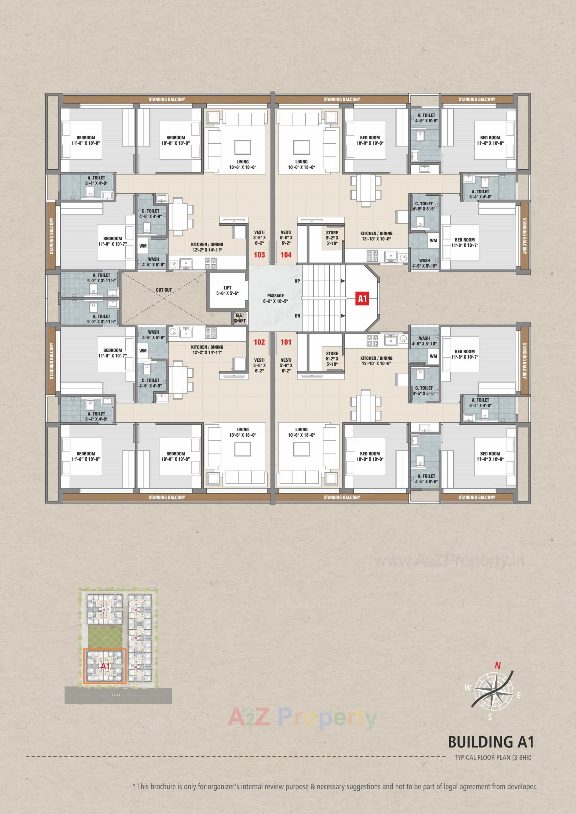 Layout of real estate project Shaligram Flats located at Vesu, Surat, Gujarat