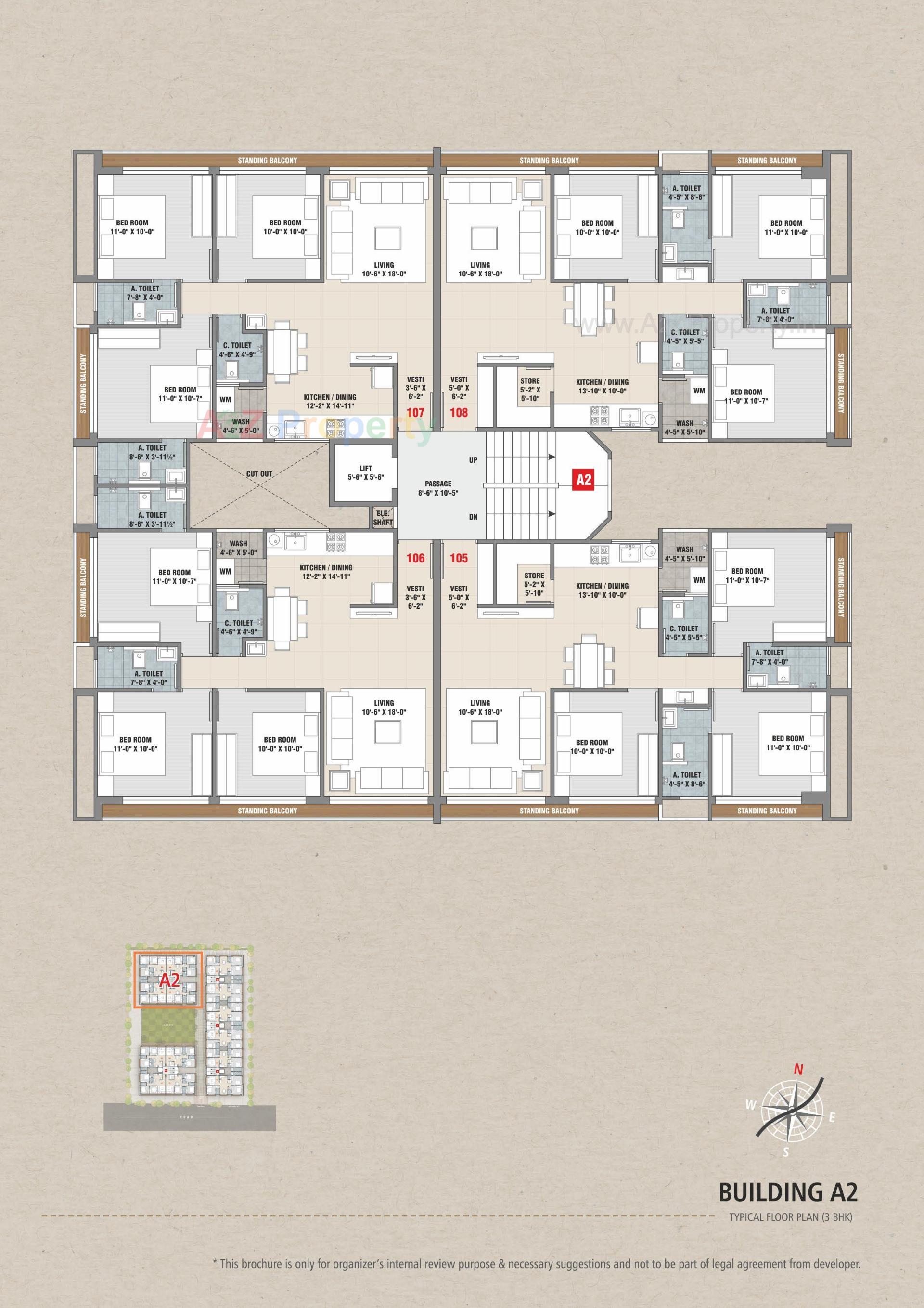 Layout of real estate project Shaligram Flats located at Vesu, Surat, Gujarat