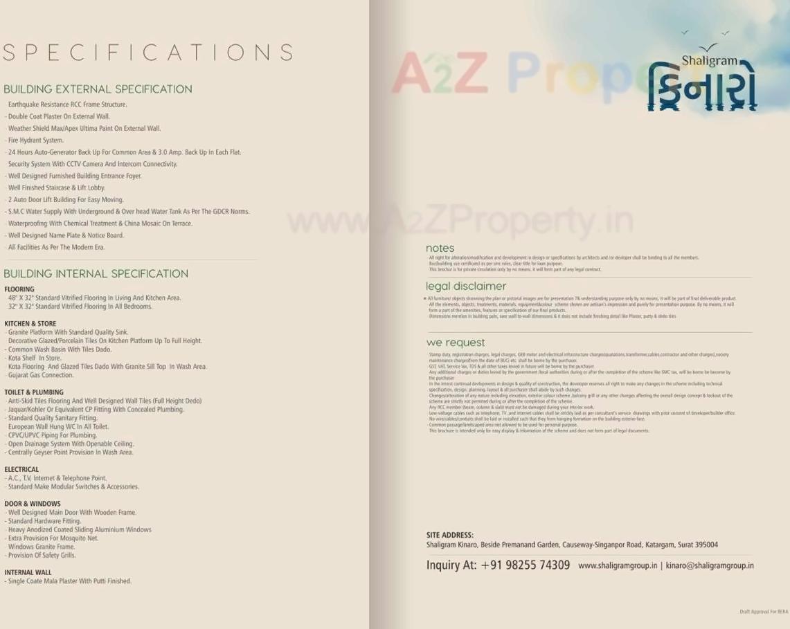  of real estate project Shaligram Kinaro located at Singanpore, Surat, Gujarat