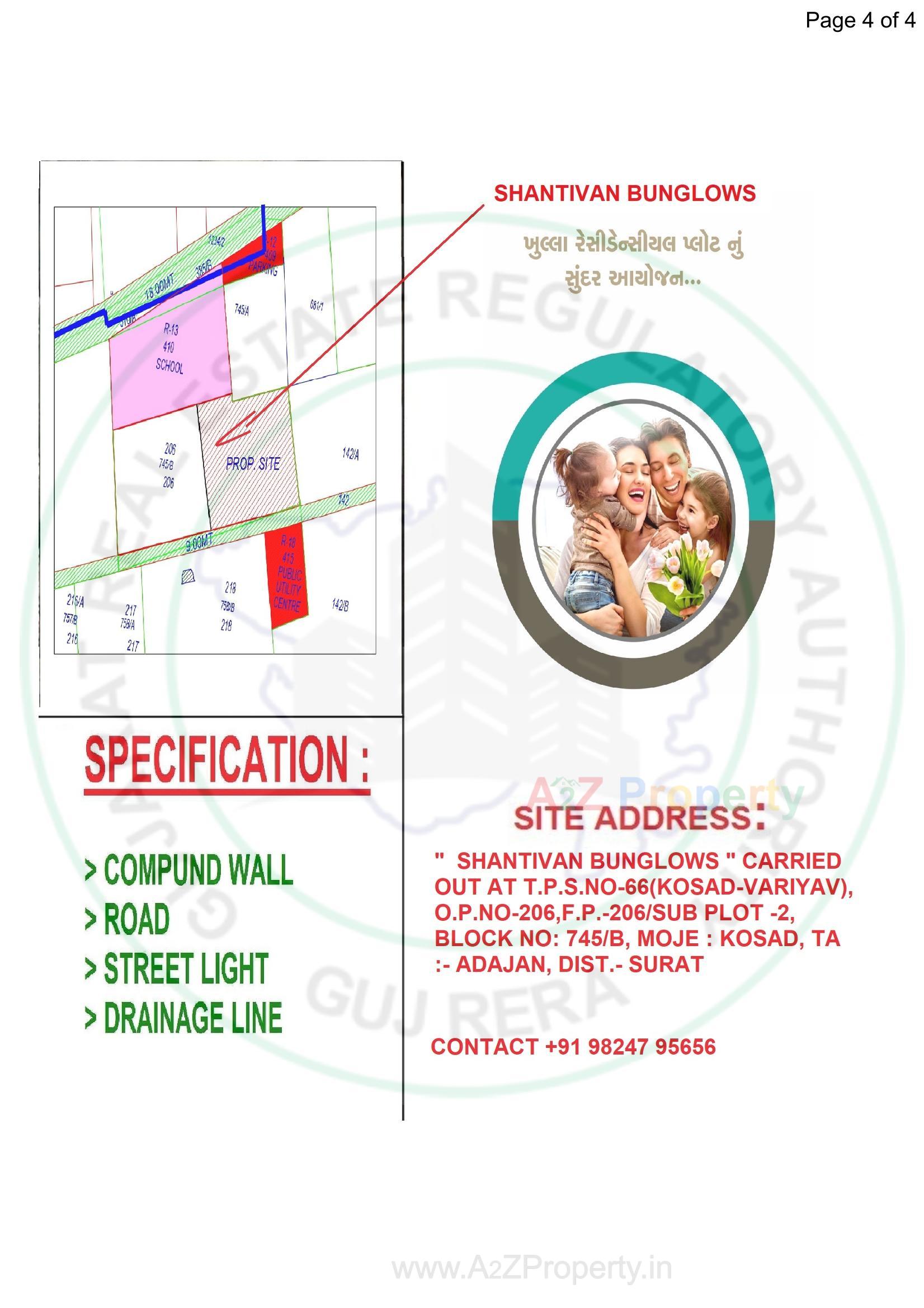  of real estate project Shantivan Bunglows located at Kosad, Surat, Gujarat