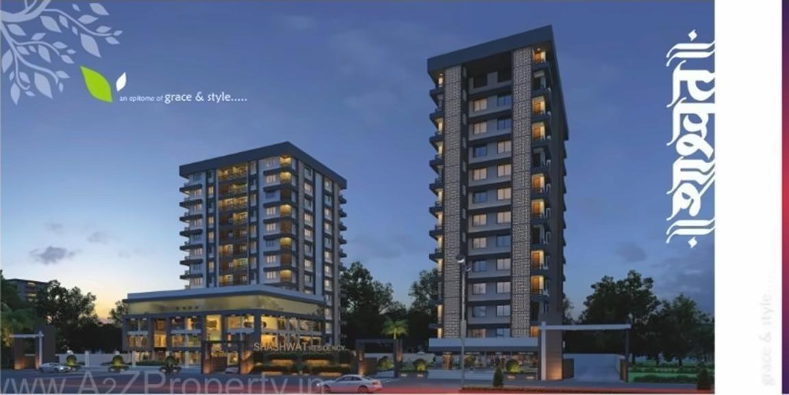 3D Elevation of real estate project Shashwat Residency located at Udhna, Surat, Gujarat