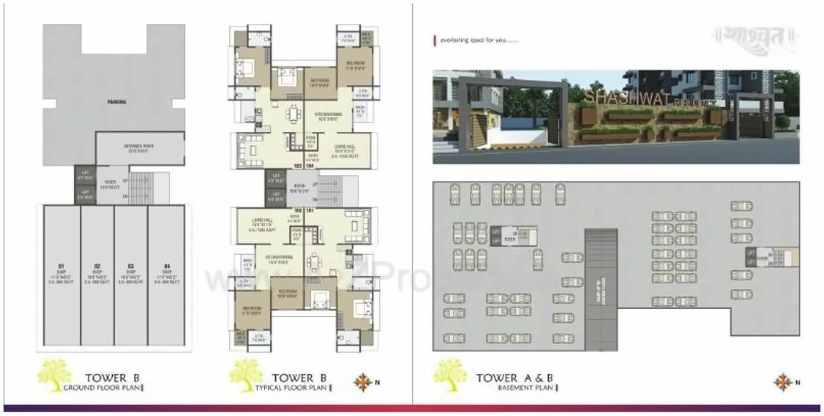 Layout of real estate project Shashwat Residency located at Udhna, Surat, Gujarat