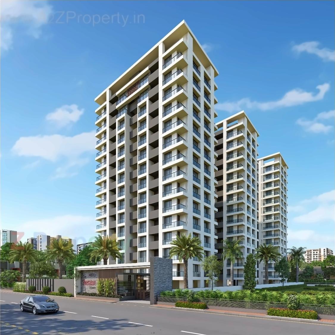 3D Elevation of real estate project Sheraton Tower located at Abrama, Surat, Gujarat