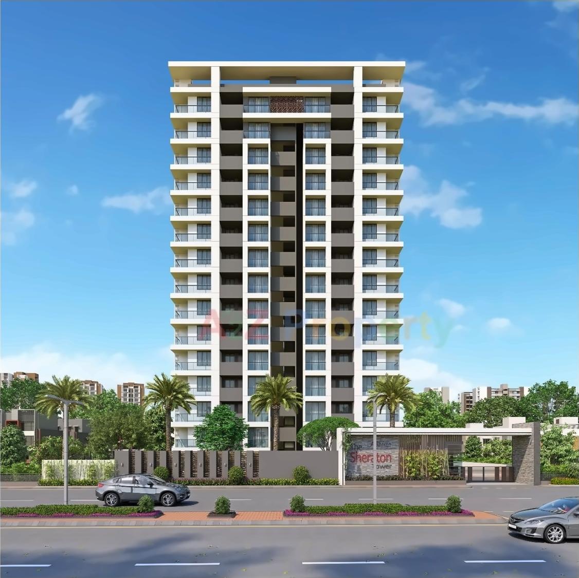 3D Elevation of real estate project Sheraton Tower located at Abrama, Surat, Gujarat