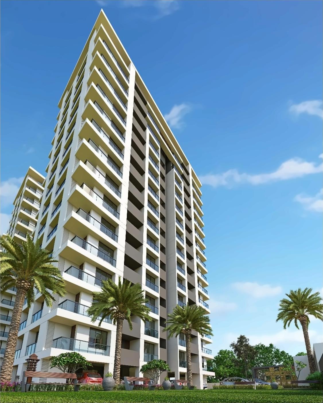 3D Elevation of real estate project Sheraton Tower located at Abrama, Surat, Gujarat