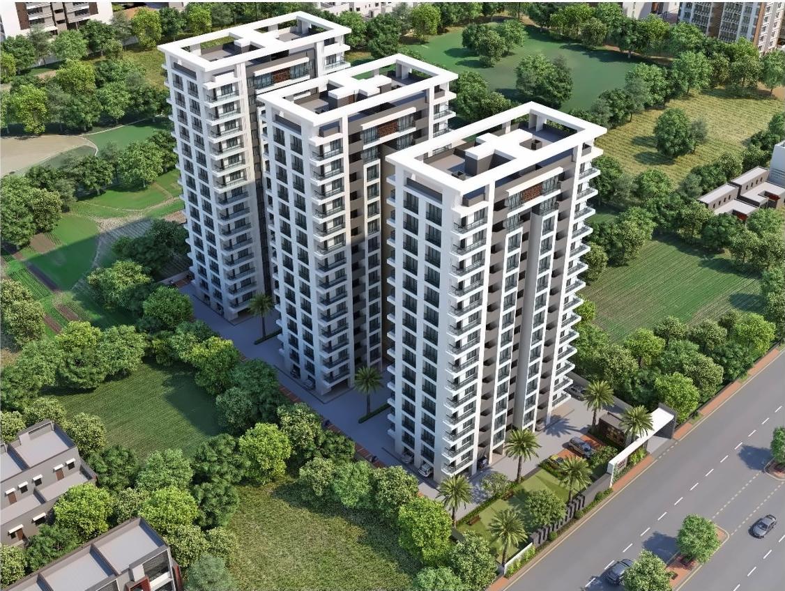 3D Elevation of real estate project Sheraton Tower located at Abrama, Surat, Gujarat