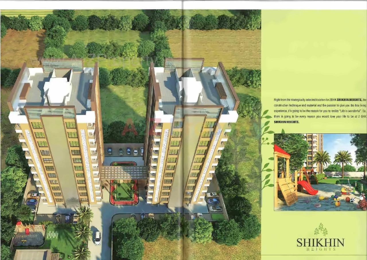 3D Elevation of real estate project Shikhin Heights located at Bhimrad, Surat, Gujarat