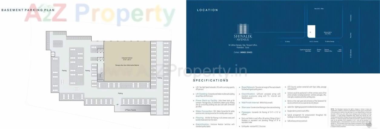 Layout of real estate project Shivalik Avenue located at Udhana-darwaja, Surat, Gujarat