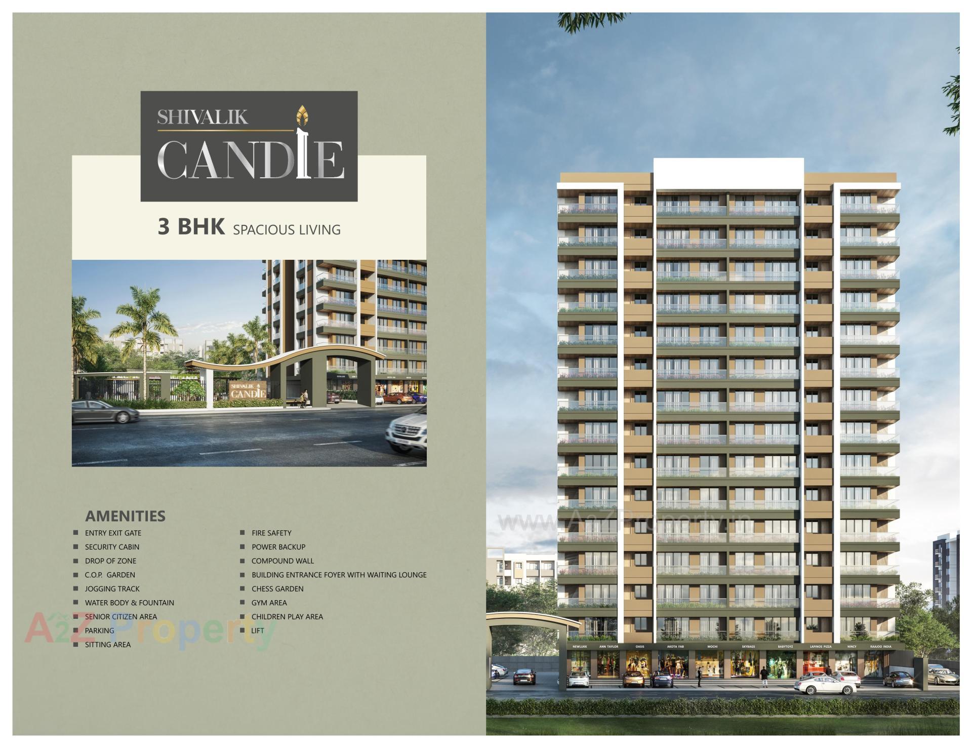 3D Elevation of real estate project Shivalik Candle located at Bhimrad, Surat, Gujarat