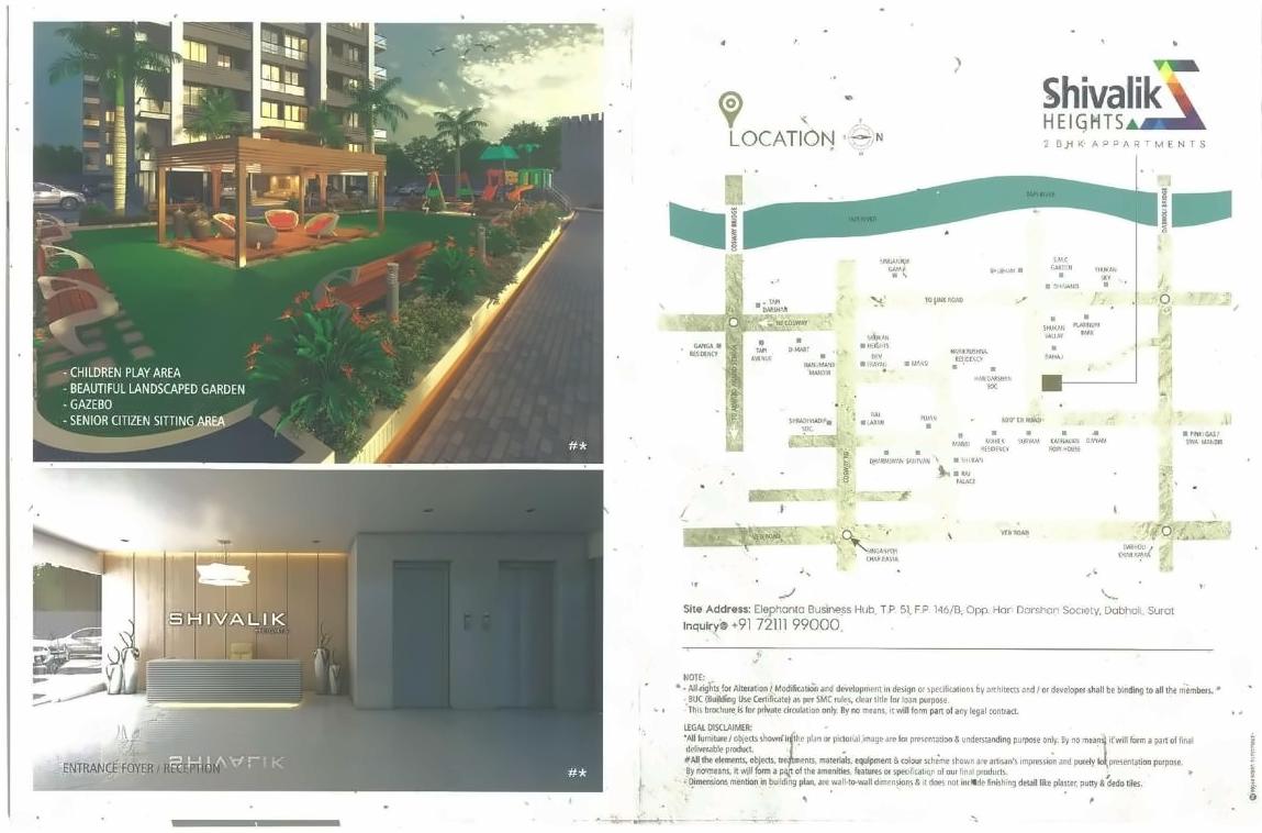  of real estate project Shivalik Heights located at Dabholi, Surat, Gujarat