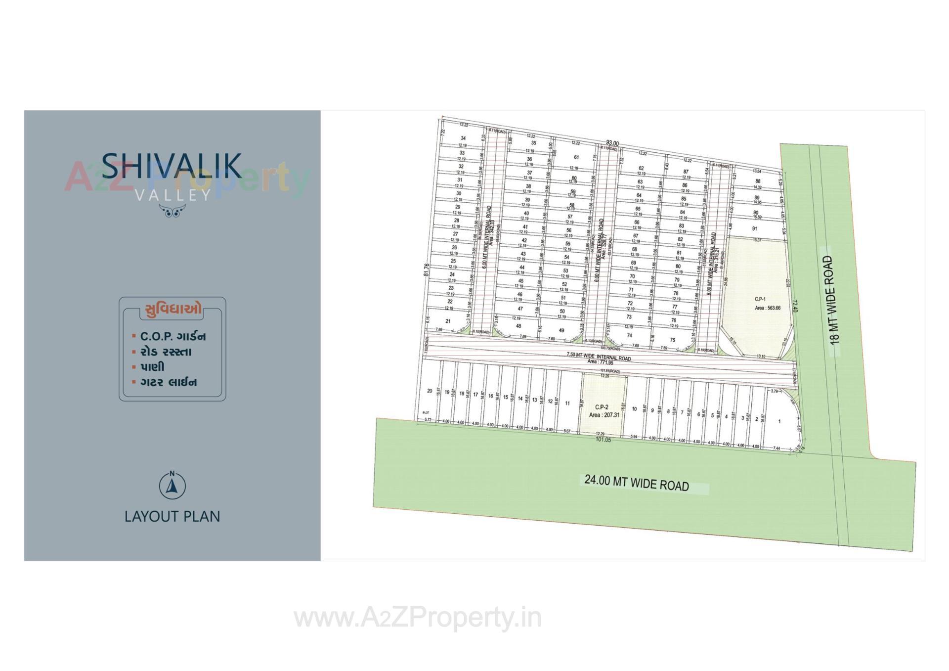 Layout of real estate project Shivalik Valley located at Pali, Surat, Gujarat