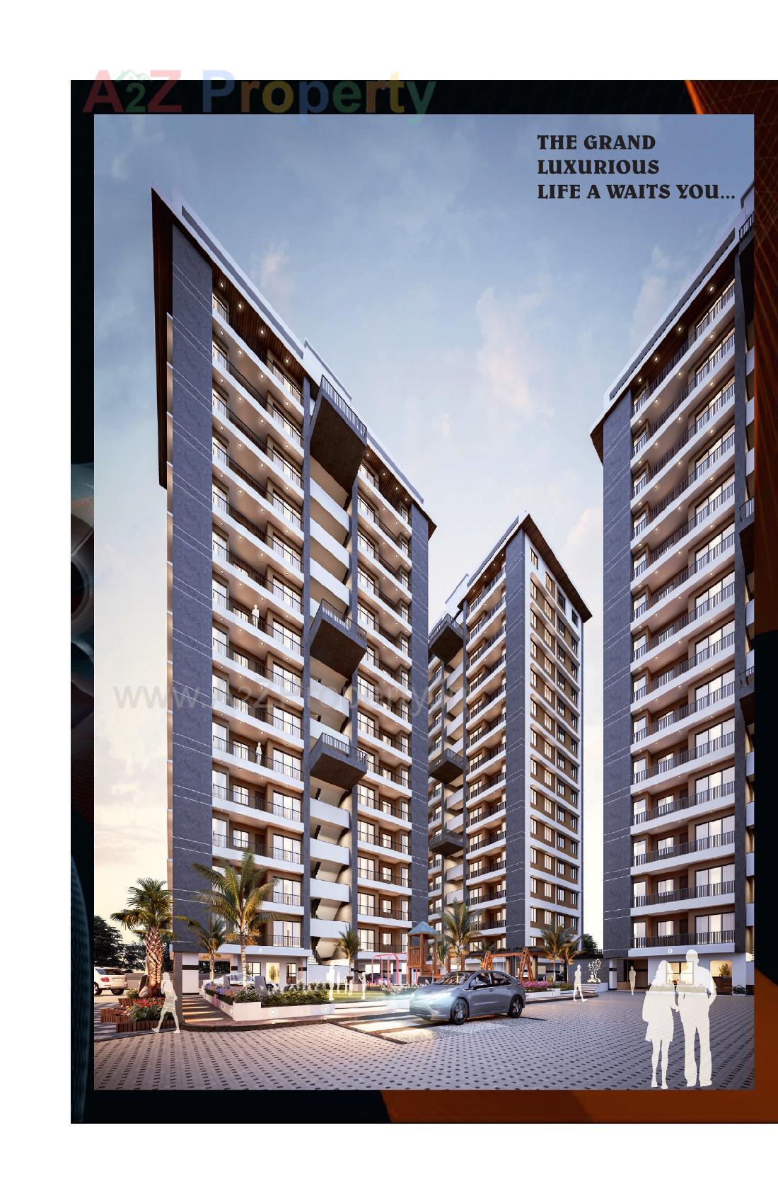 3D Elevation of real estate project Shivam Palace located at Kosad, Surat, Gujarat