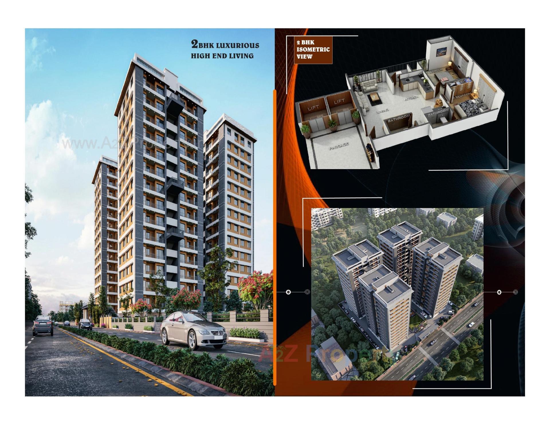 3D Elevation of real estate project Shivam Palace located at Kosad, Surat, Gujarat