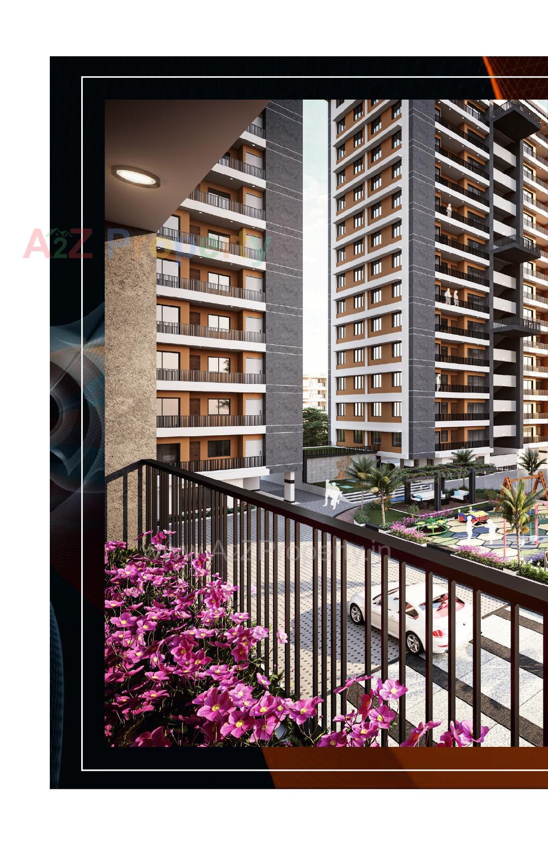 3D Elevation of real estate project Shivam Palace located at Kosad, Surat, Gujarat