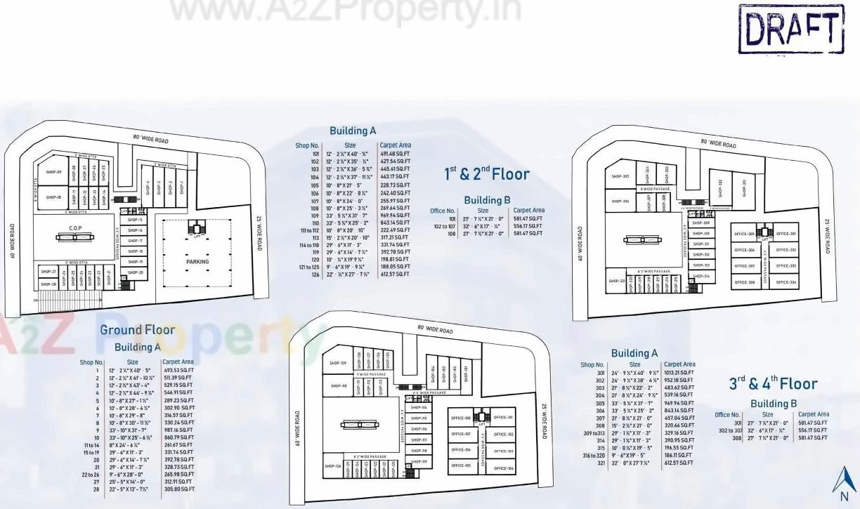 Layout of real estate project Shivanjani Hub located at Rander, Surat, Gujarat