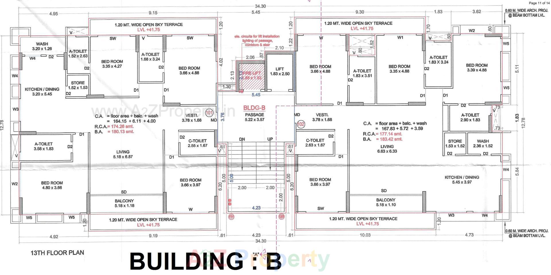 Layout of real estate project Shivansh Heights located at Pal, Surat, Gujarat