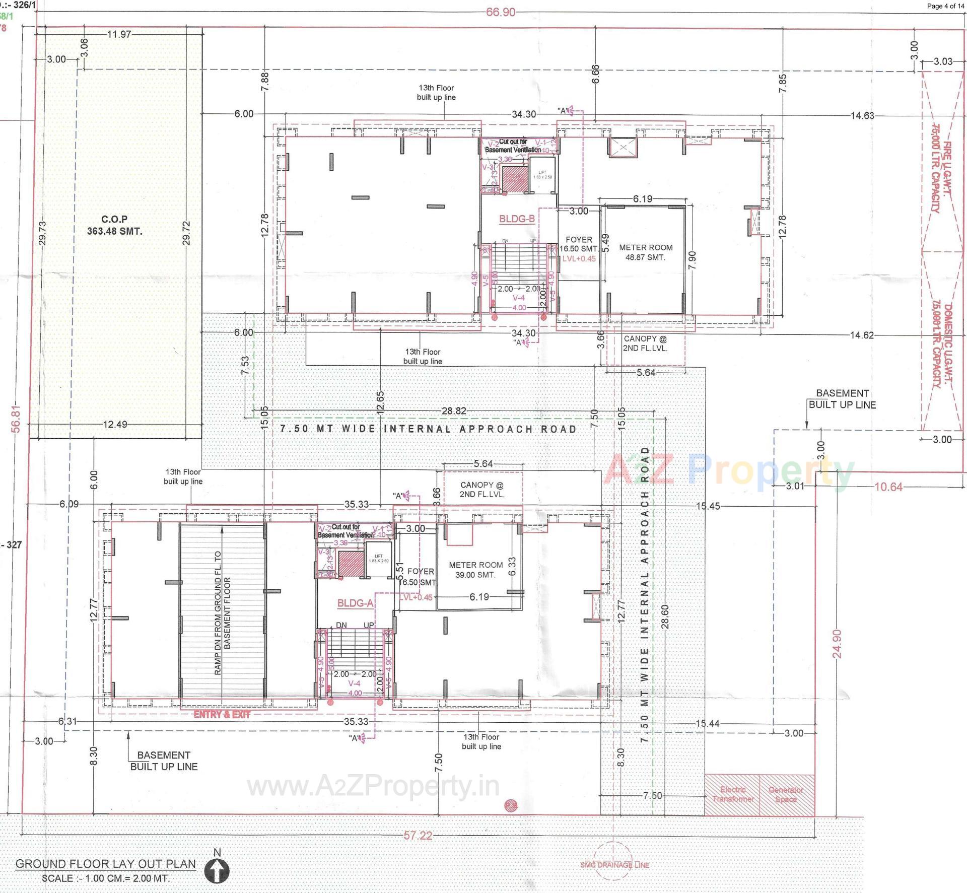 Layout of real estate project Shivansh Heights located at Pal, Surat, Gujarat