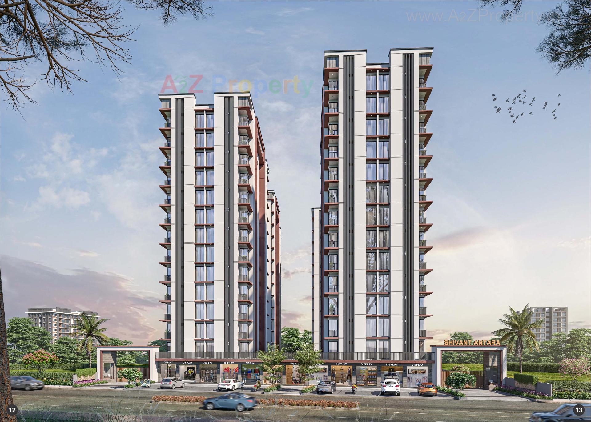3D Elevation of real estate project Shivant Antara located at Sarthana, Surat, Gujarat