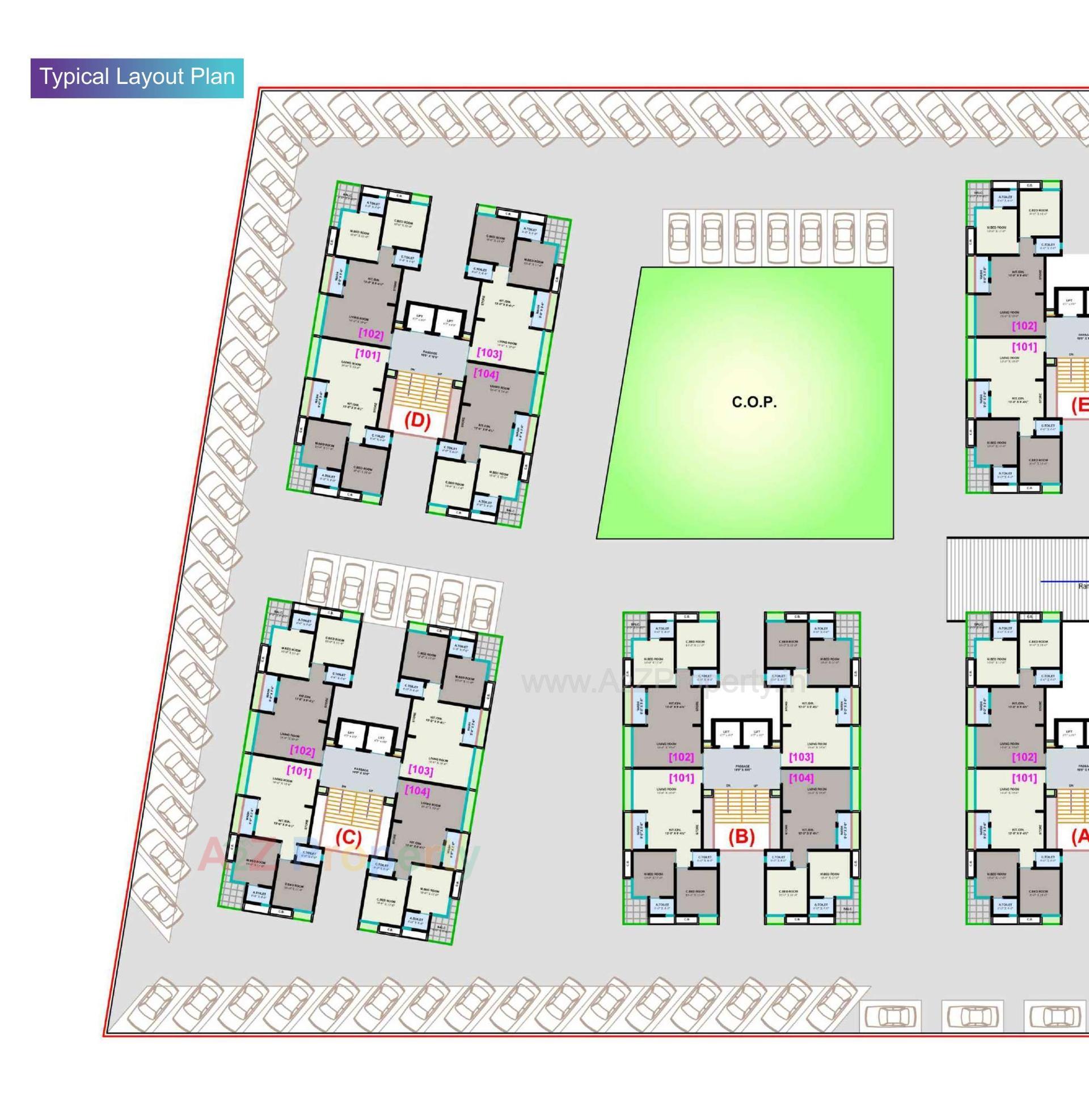 Layout of real estate project Shivant Residency located at Mo, Surat, Gujarat