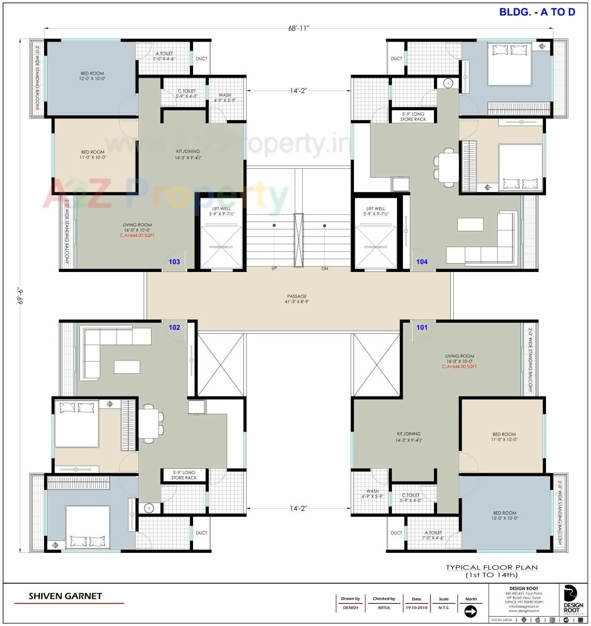 Layout of real estate project Shiven Garnet located at Jahangirabad, Surat, Gujarat
