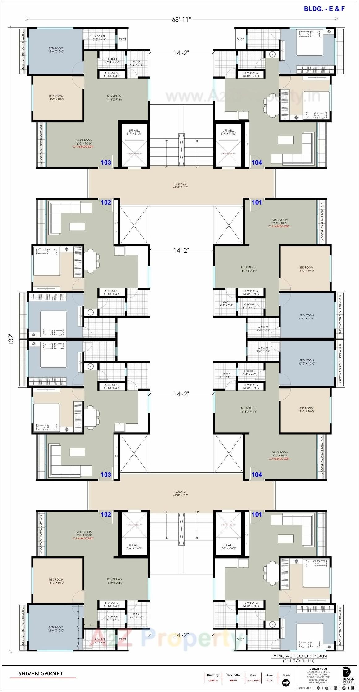 Layout of real estate project Shiven Garnet located at Jahangirabad, Surat, Gujarat
