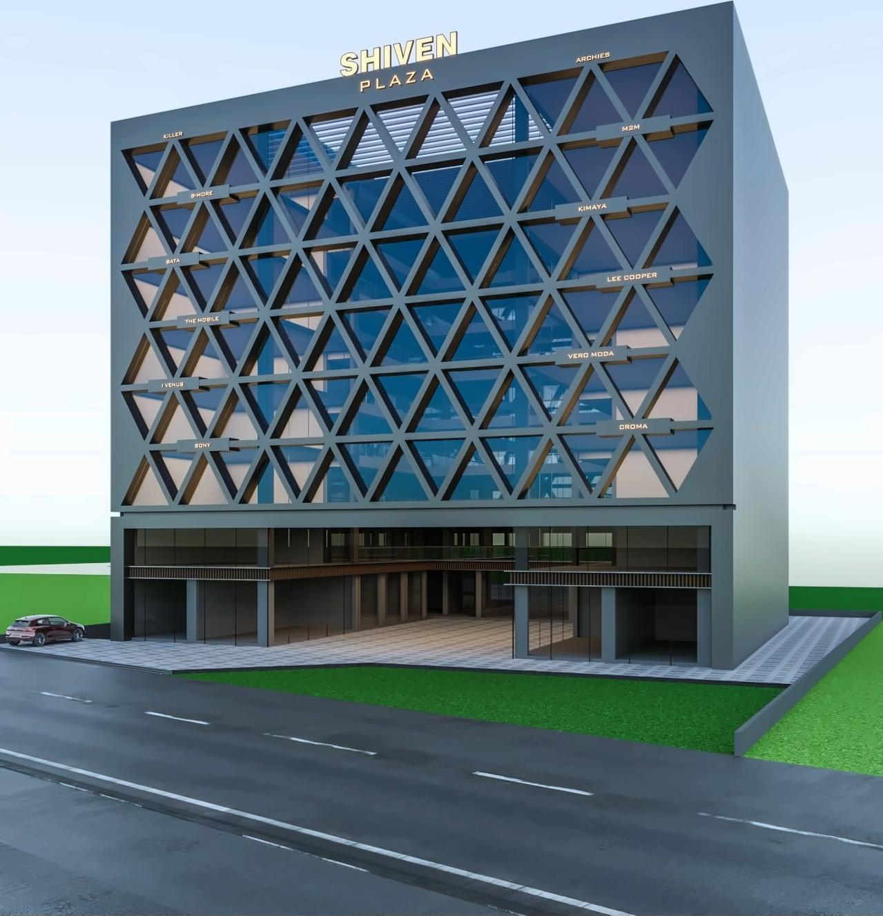3D Elevation of real estate project Shiven Plaza located at Jahangirabad, Surat, Gujarat