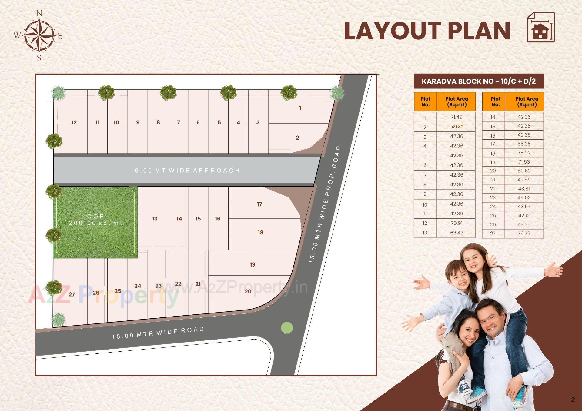 Layout of real estate project Shree Amrit Vihar located at Karadva, Surat, Gujarat