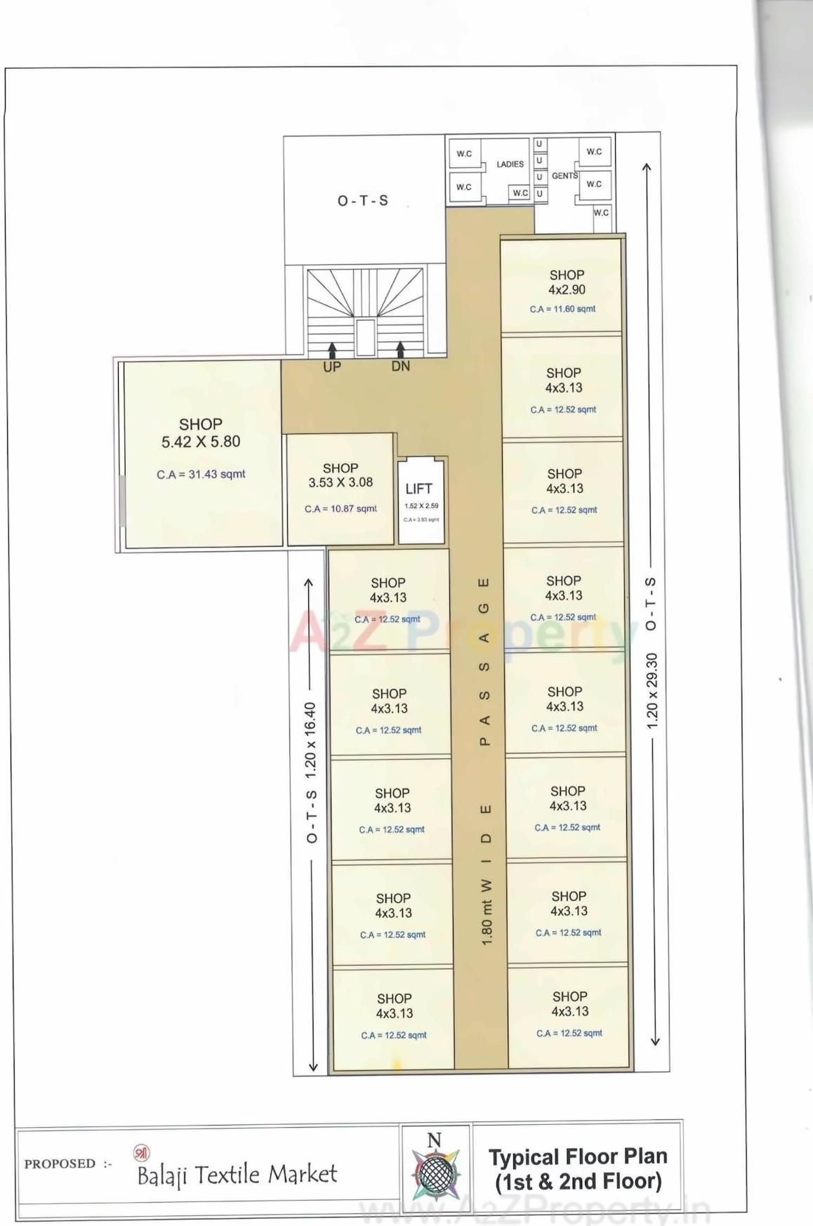 Layout of real estate project Shree Balaji Textile Market located at Surat, Surat, Gujarat