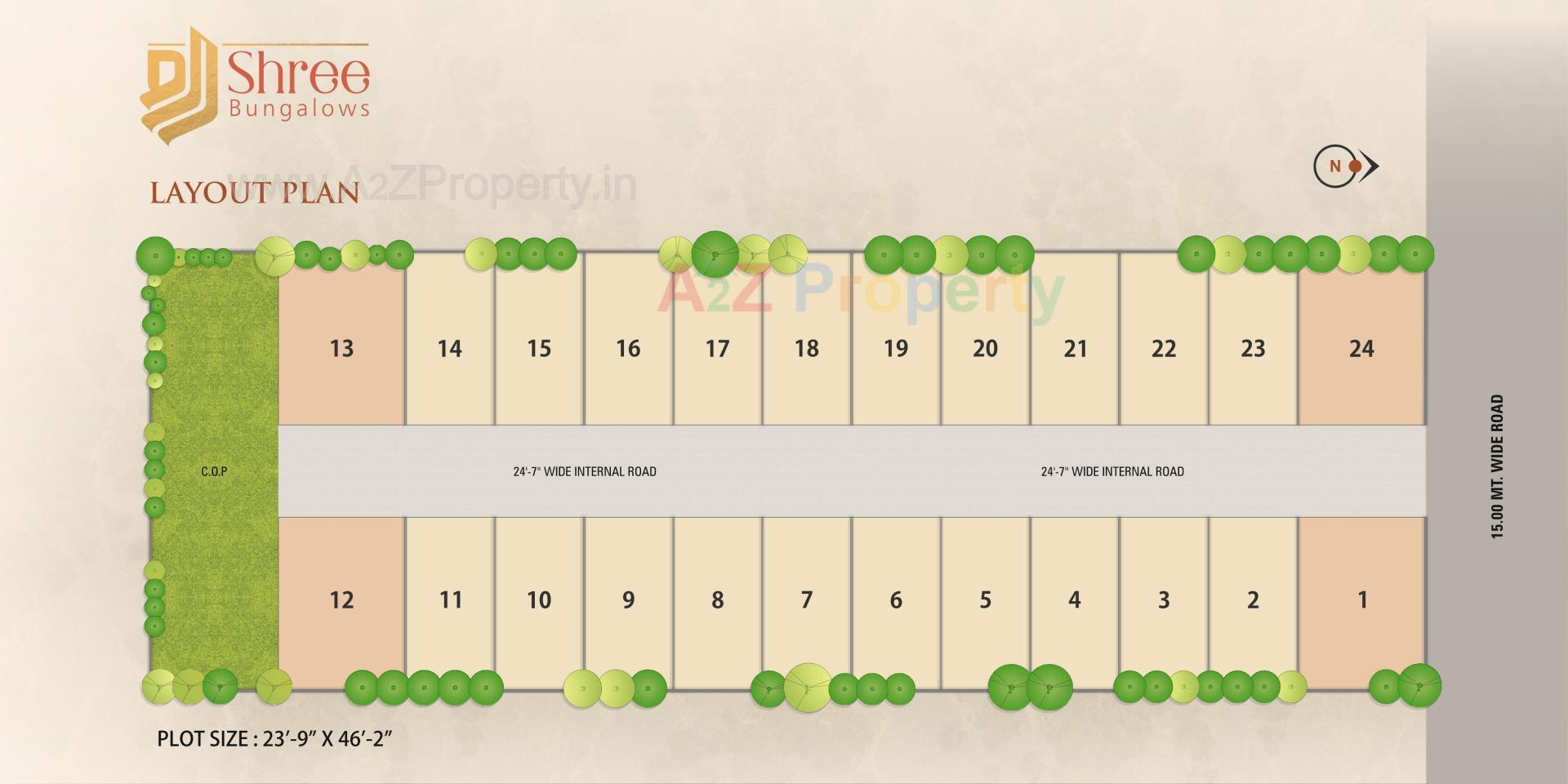 Layout of real estate project Shree Bungalows located at Pal, Surat, Gujarat