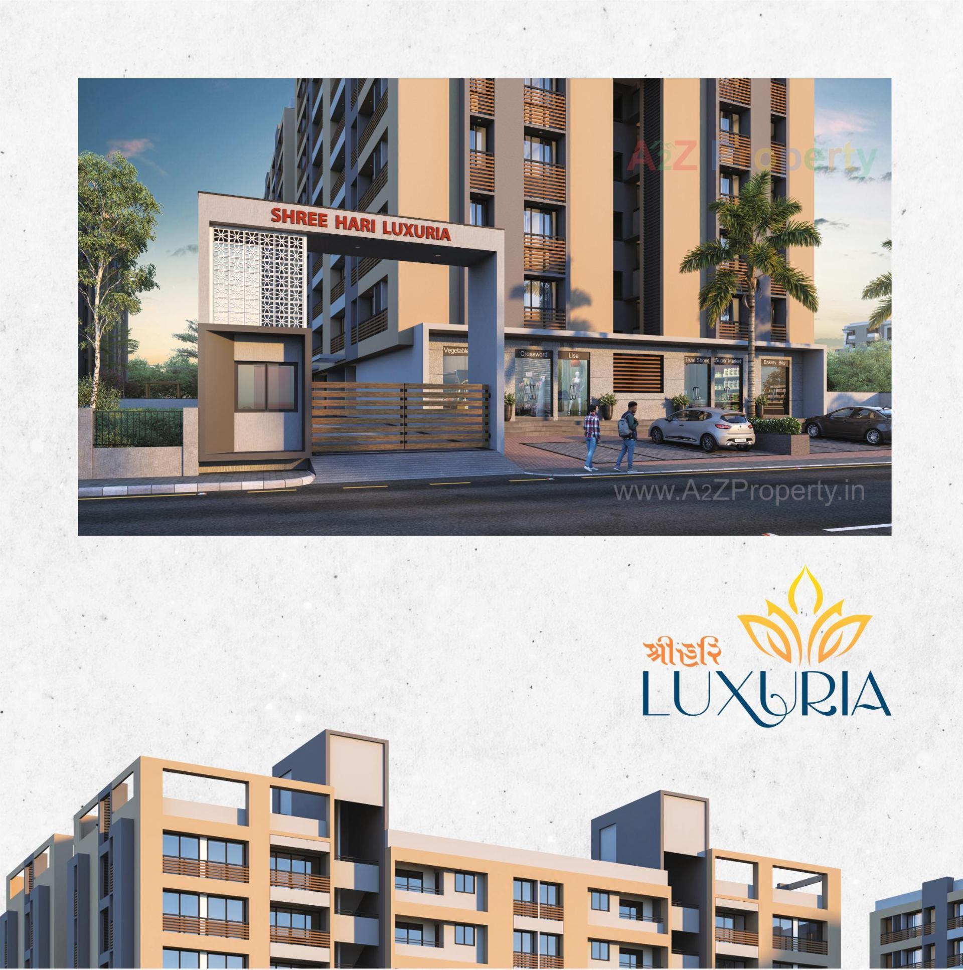 3D Elevation of real estate project Shree Hari Luxuria located at Surat, Surat, Gujarat