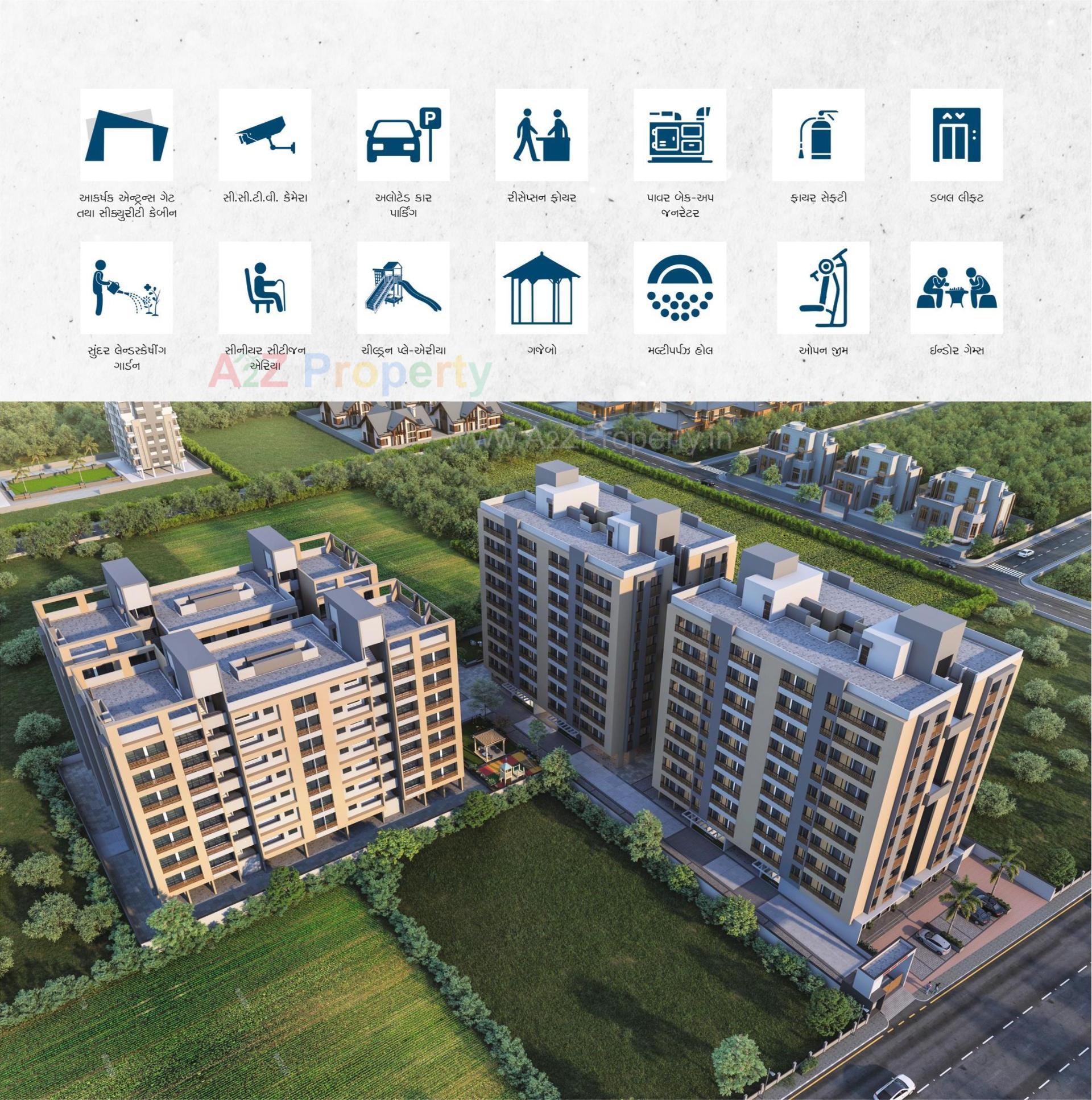 3D Elevation of real estate project Shree Hari Luxuria located at Surat, Surat, Gujarat