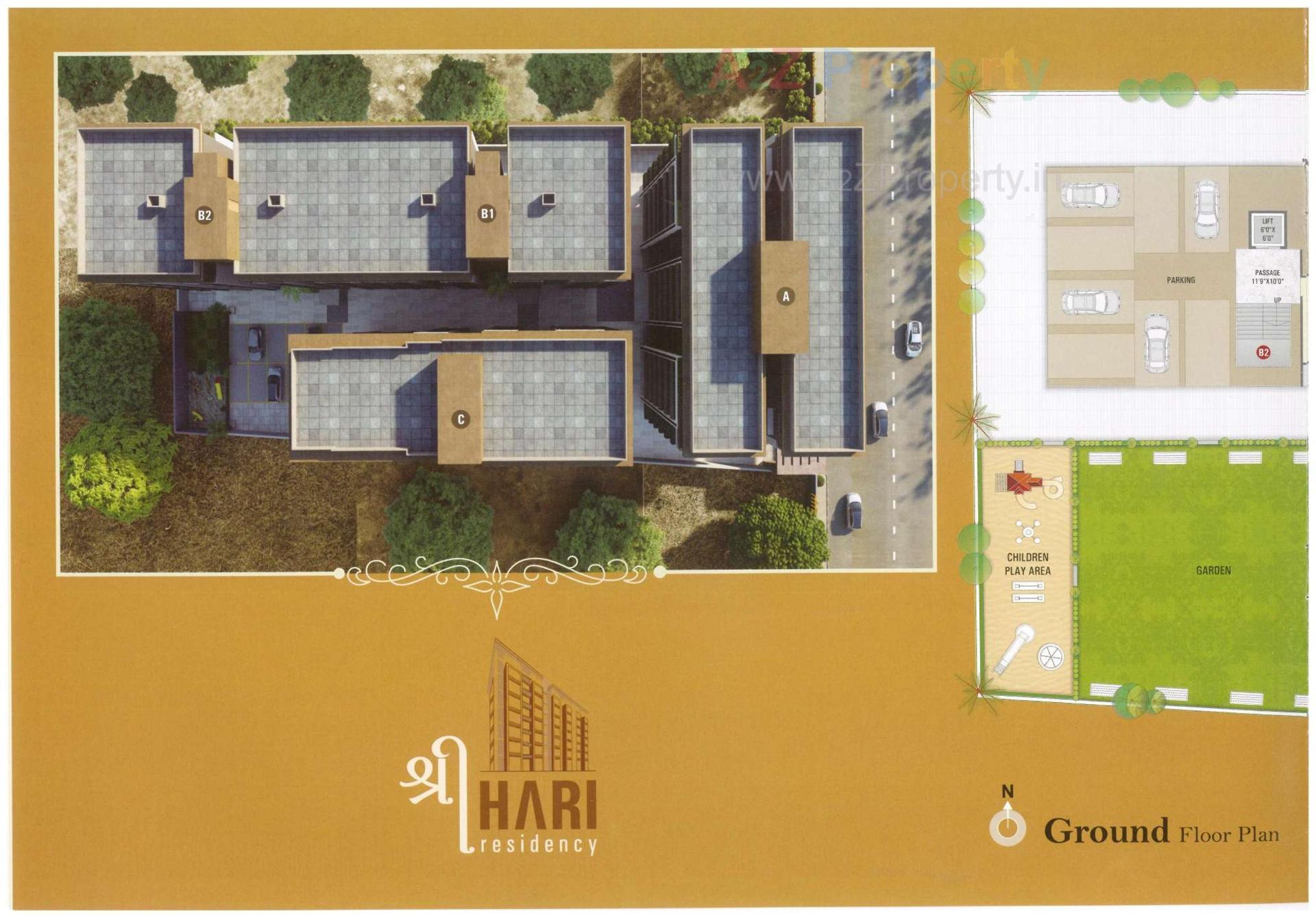 Layout of real estate project Shree Hari Residency located at Deladva, Surat, Gujarat