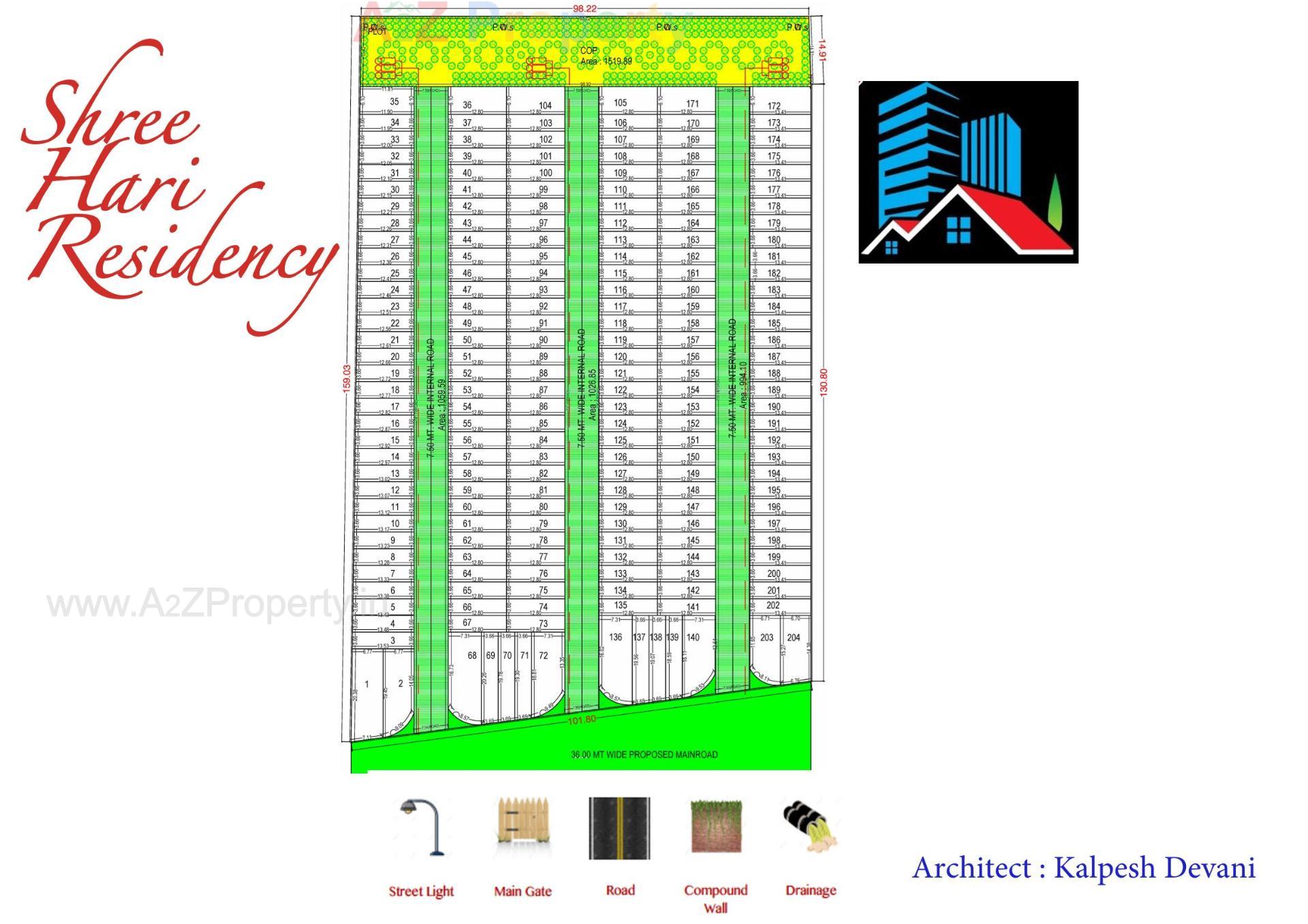 Layout of real estate project Shree Hari Residency located at Karadva, Surat, Gujarat