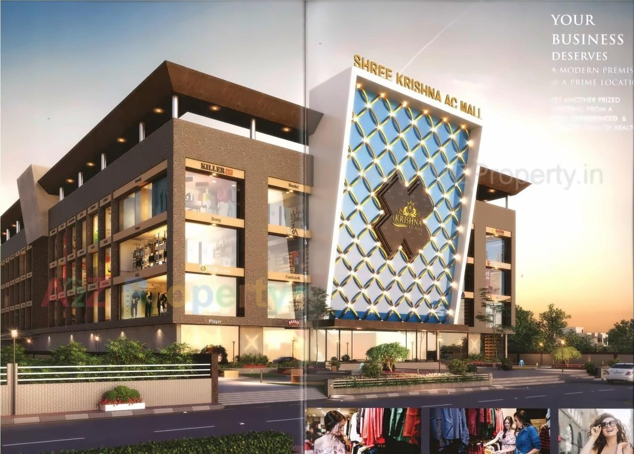 3D Elevation of real estate project Shree Krishna Ac Mall located at Dindoli, Surat, Gujarat