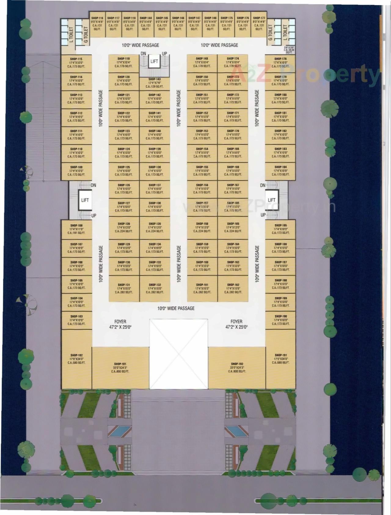 Layout of real estate project Shree Krishna Ac Mall located at Dindoli, Surat, Gujarat