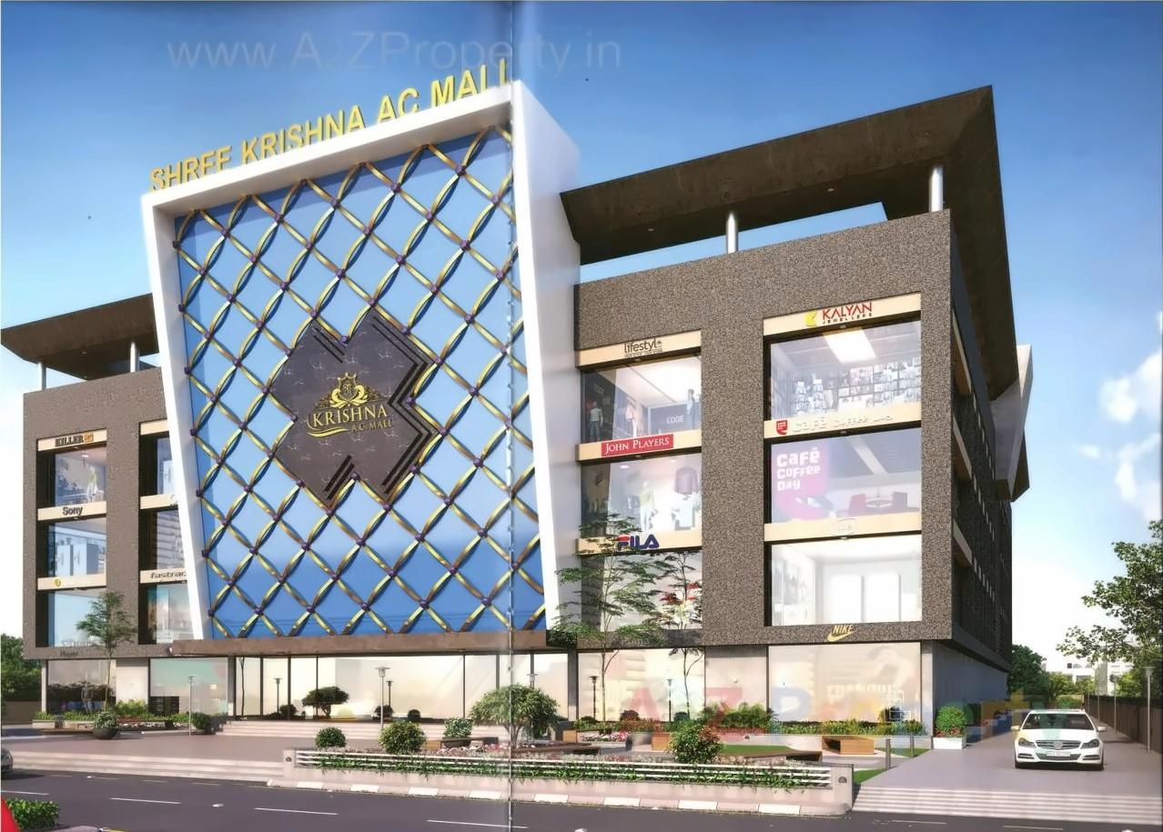 3D Elevation of real estate project Shree Krishna Ac Mall located at Dindoli, Surat, Gujarat