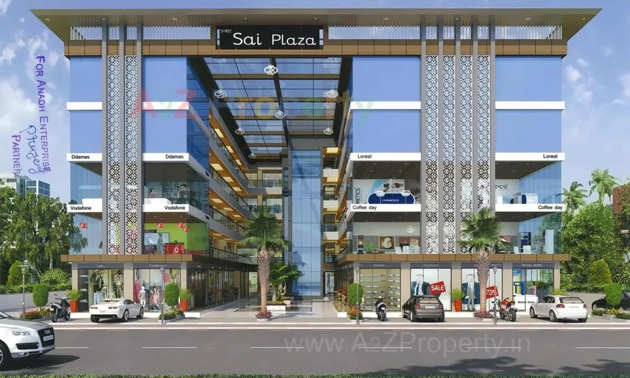 3D Elevation of real estate project Shree Sai Plaza located at Dindoli, Surat, Gujarat