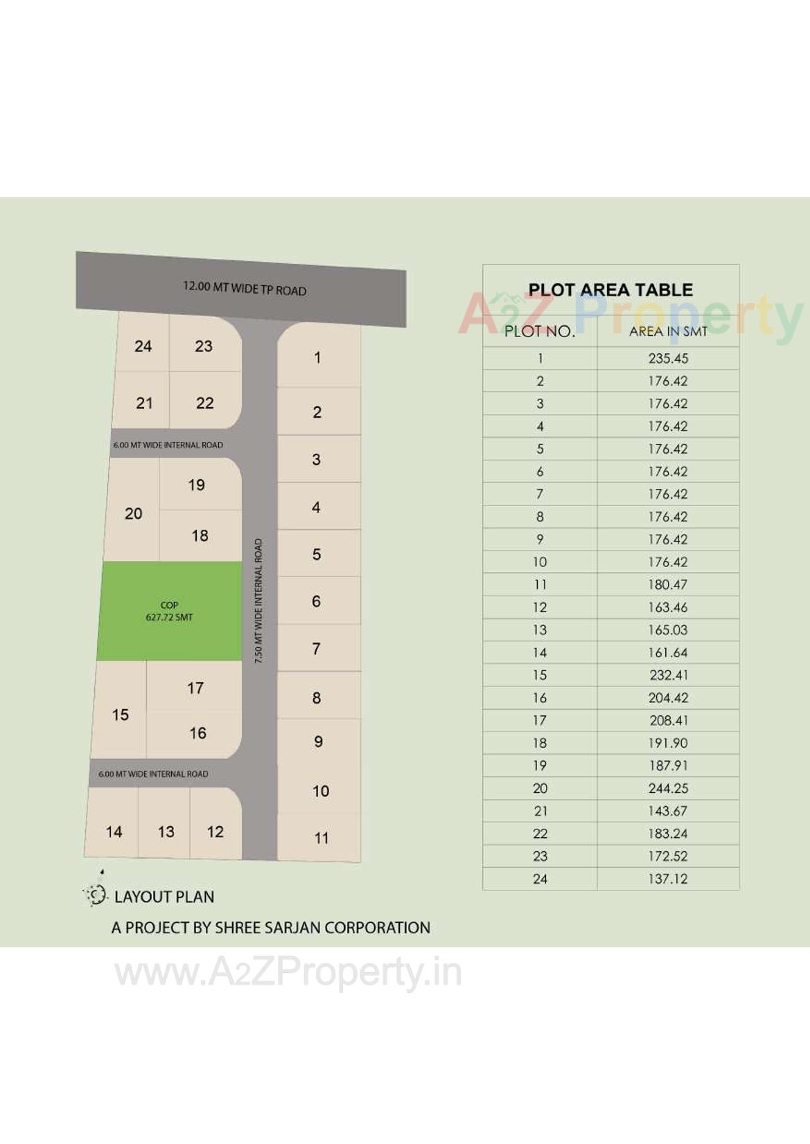 Layout of real estate project Shree Sarjan Bunglows located at Magdalla, Surat, Gujarat