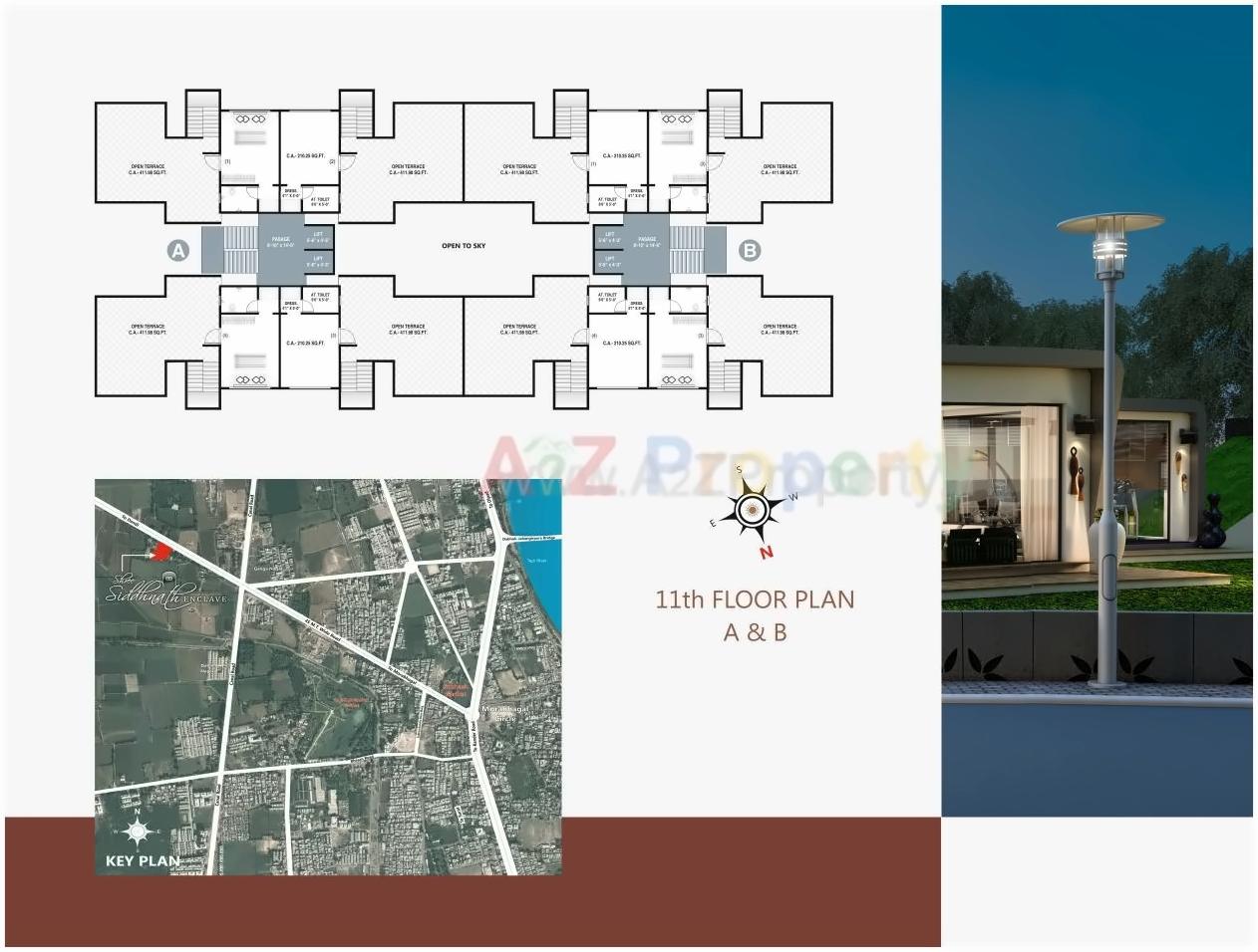 Layout of real estate project Shree Shiddhnath Enclave located at Jahangirabad, Surat, Gujarat